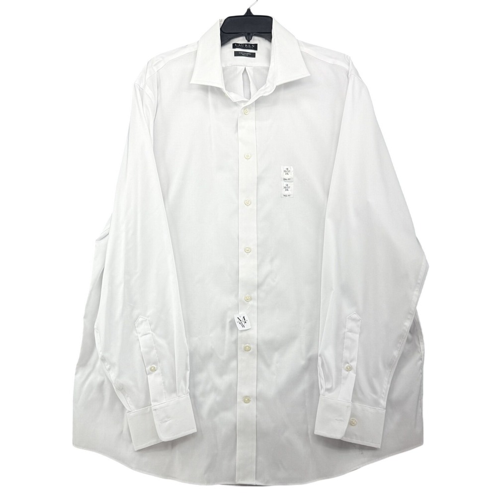 New Lauren Ralph Lauren Shirt Mens 2XL Tall White Long Sleeve Button Up Woven
